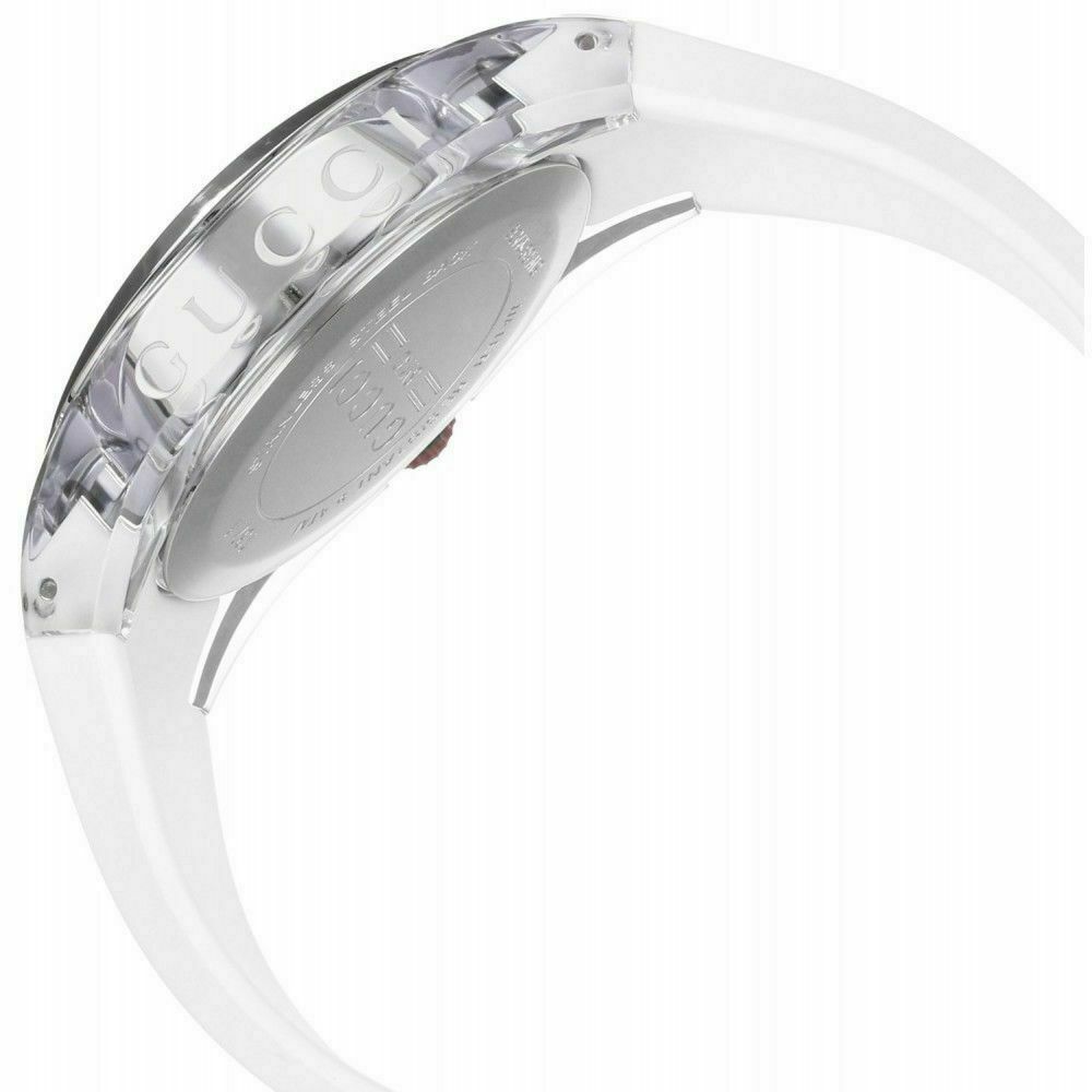 Gucci Sync XXL White Dial White Rubber Strap Watch For Men - YA137102