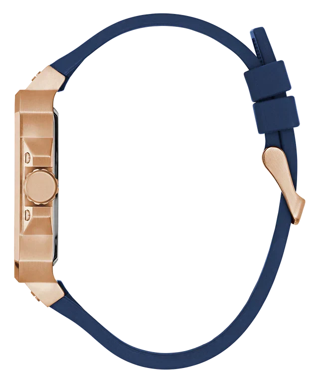 Guess Leo Chronograph Blue Dial Blue Silicone Strap Watch For Men - GW0637G3
