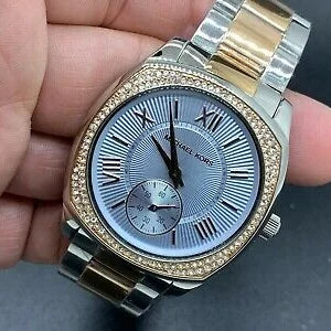 Michael Kors Bryn Quartz Blue Dial Two Tone Steel Strap Watch For Women - MK6136