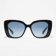Chanel Women Acetate Strass Polarized Square Blue Stone Logo Sunglasses