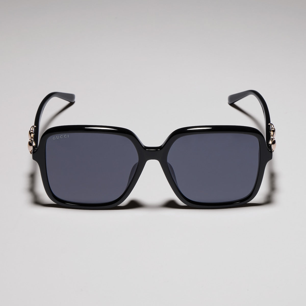 Gucci Women Low Nose Bridge Fit Butterfly Black Sunglasses