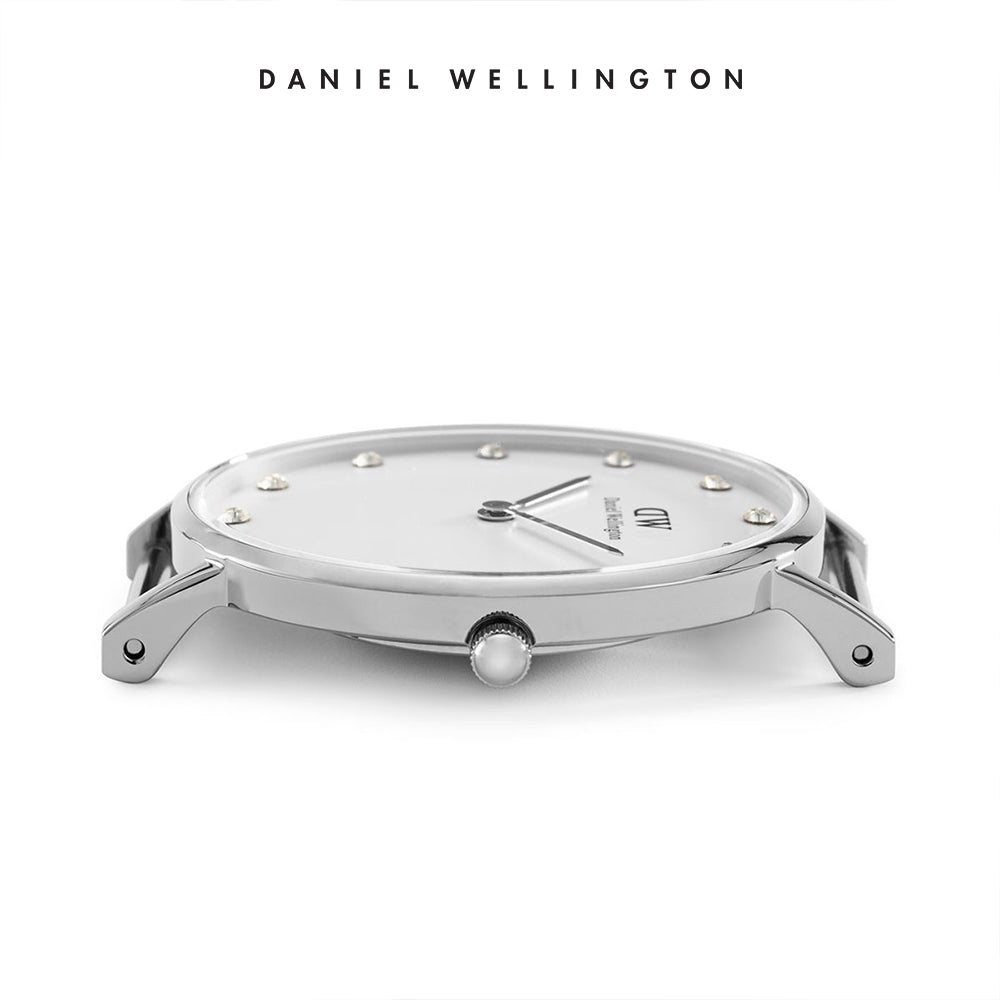 Daniel Wellington Classy Glasgow White Dial Two Tone Nylon Strap Watch For Women - DW00100082