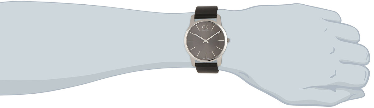 Calvin Klein City Black Dial Black Leather Strap Watch for Men - K2G21107