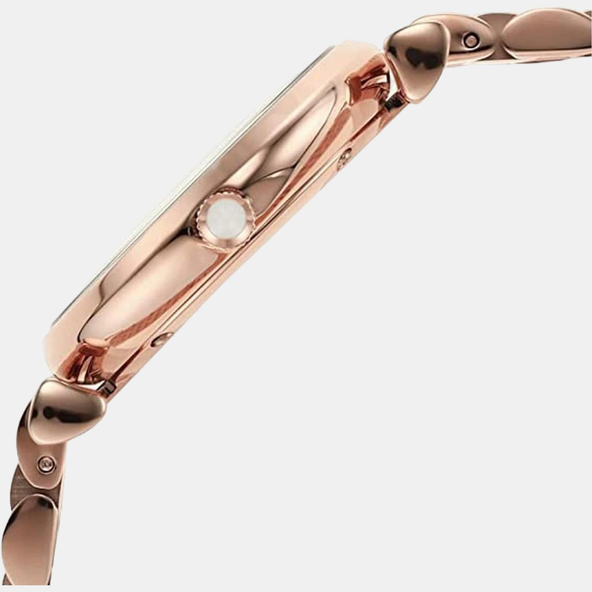 Emporio Armani Gianni T Bar Quartz Mother of Pearl Dial Rose Gold Steel Strap Watch For Women - AR11385