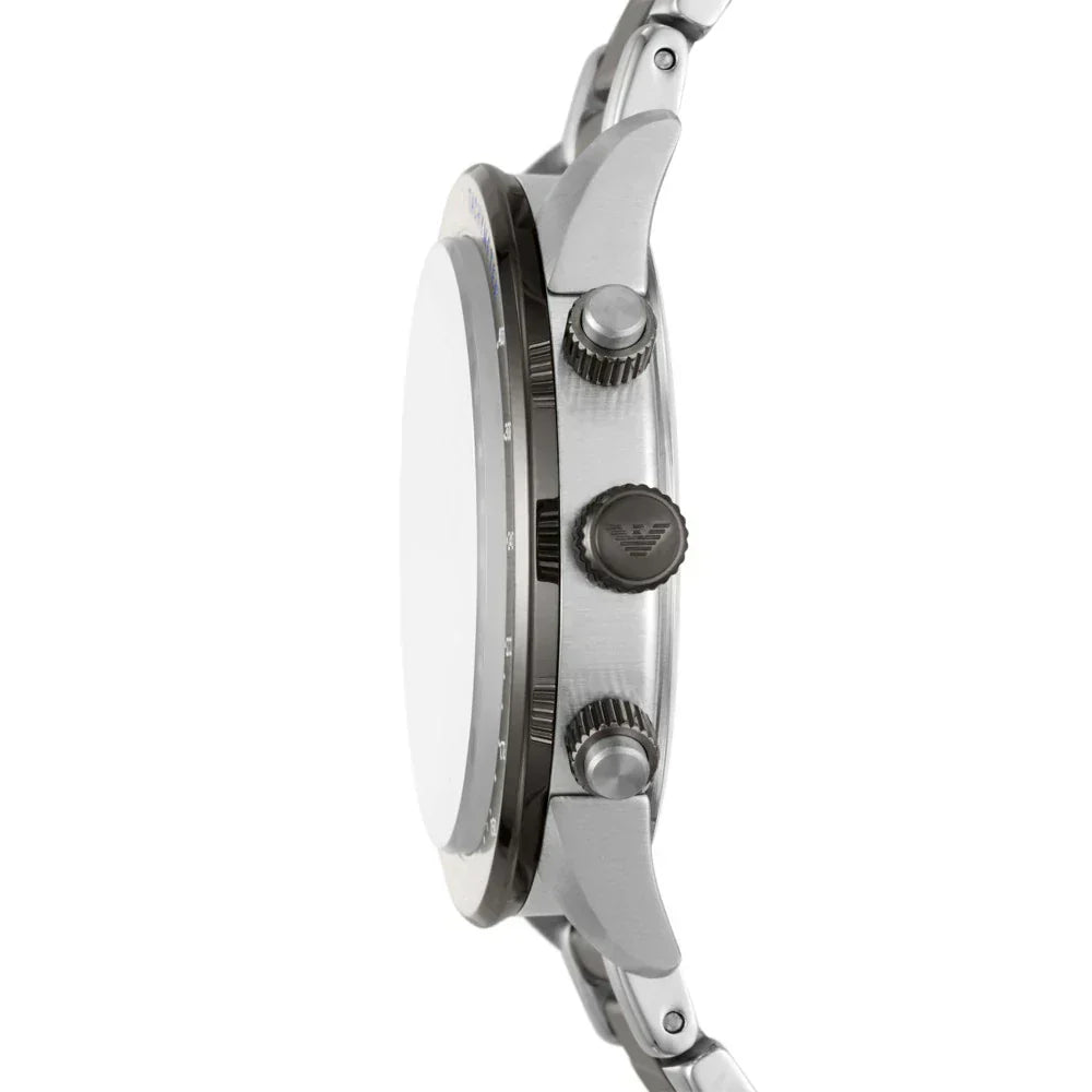Emporio Armani Chronograph Grey Dial Two Tone Steel Strap Watch For Men - AR11391
