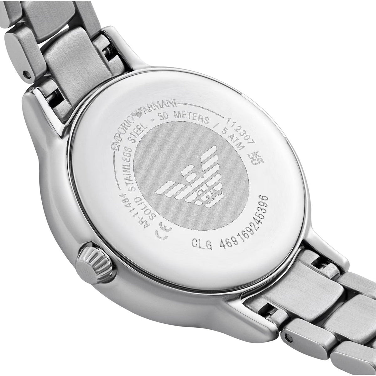 Emporio Armani Cleo Crystals Mother Of Pearl Dial Silver Steel Strap Watch For Women - AR11484