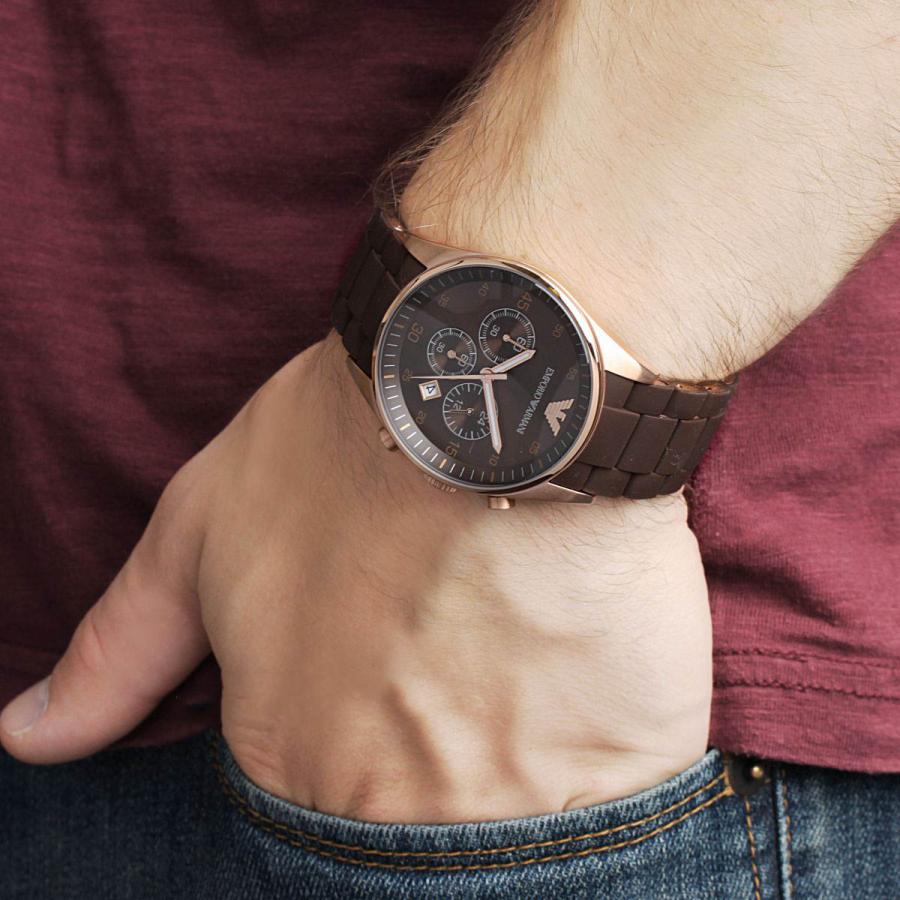 Emporio Armani Sport Chronograph Brown Dial Brown Steel Watch For Men - AR5890