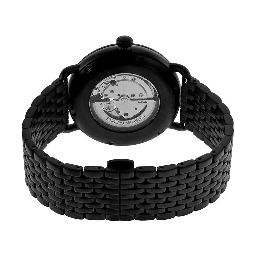 Emporio Armani Meccanico Automatic Black Dial Black Mesh Bracelet Watch For Men - AR60025