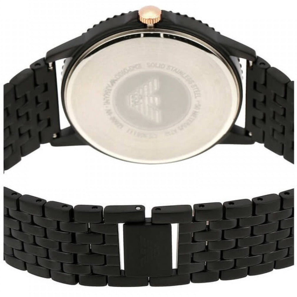 Emporio Armani Interchangeable Black Dial Black Steel Strap Watch For Men - AR80021