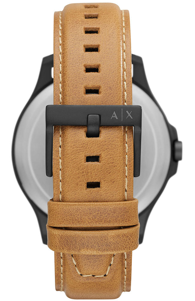 Armani Exchange Hampton Chronograph Green Dial Brown Leather Strap Watch For Men - AX2412