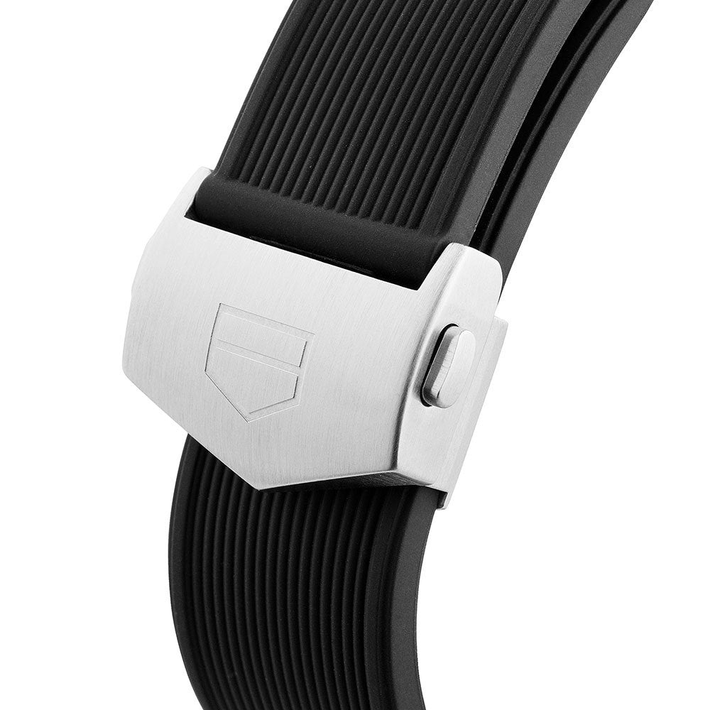 Tag Heuer Aquaracer Quartz Black Dial Black Rubber Strap Watch for Men - WAY101A.FT6141
