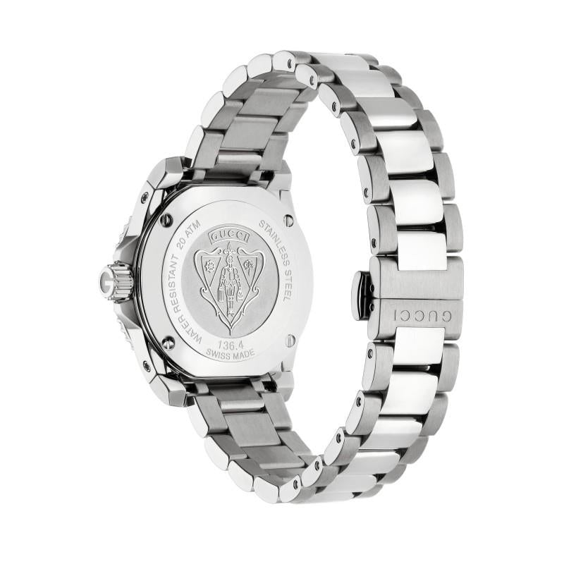 Gucci Dive Quartz White Dial Stainless Steel Unisex Watch - YA136402