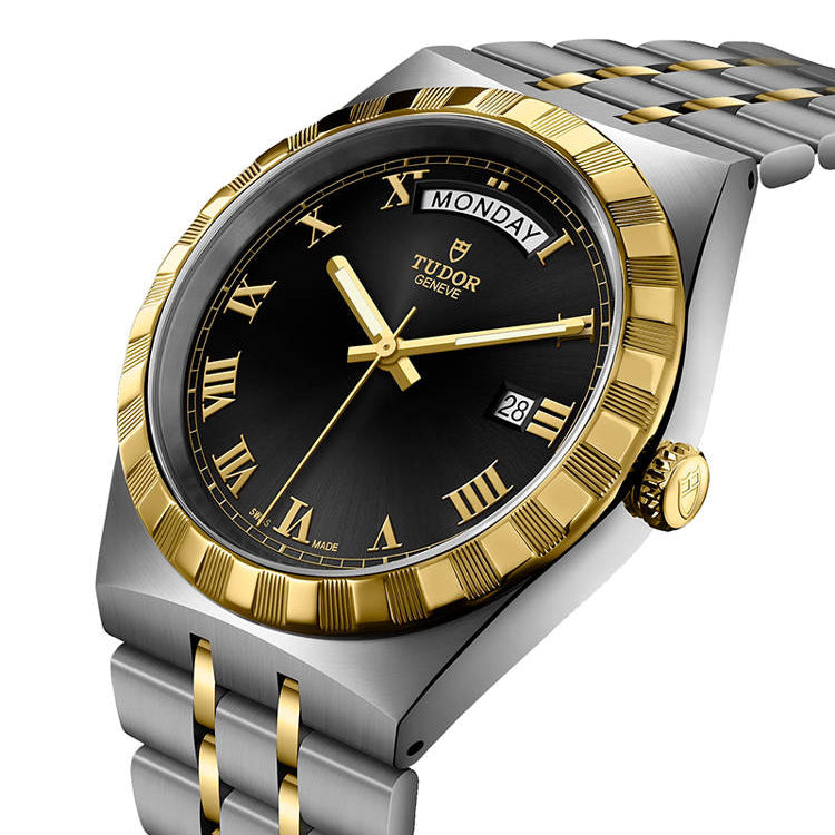 Tudor Royal Automatic Black Dial Two Tone Steel Strap Watch for Men - M28603-0003