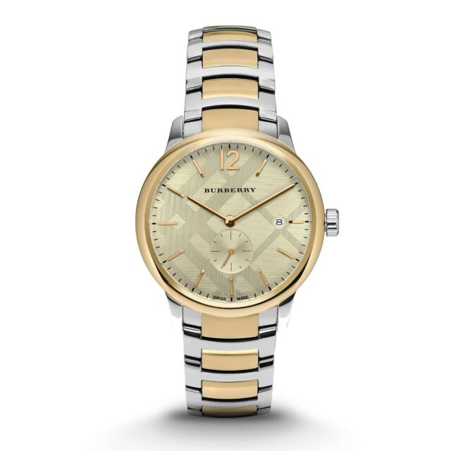 Burberry The Classic Gold Dial Two Tone Steel Strap Watch for Men - BU10011