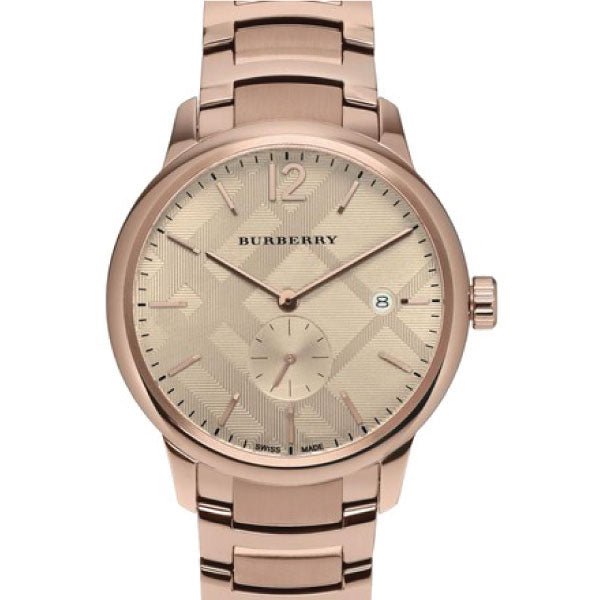 Burberry The Classic Rose Gold Dial Rose Gold Steel Strap Watch for Men - BU10013