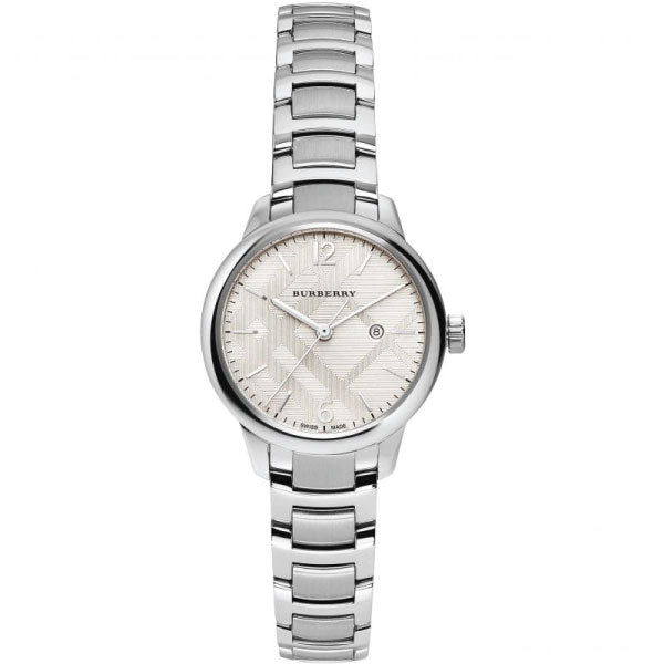 Burberry The Classic Silver Dial Silver Steel Strap Watch for Women - BU10108