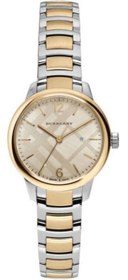 Burberry The Classic Champagne Gold Dial Two Tone Steel Strap Watch for Women - BU10118
