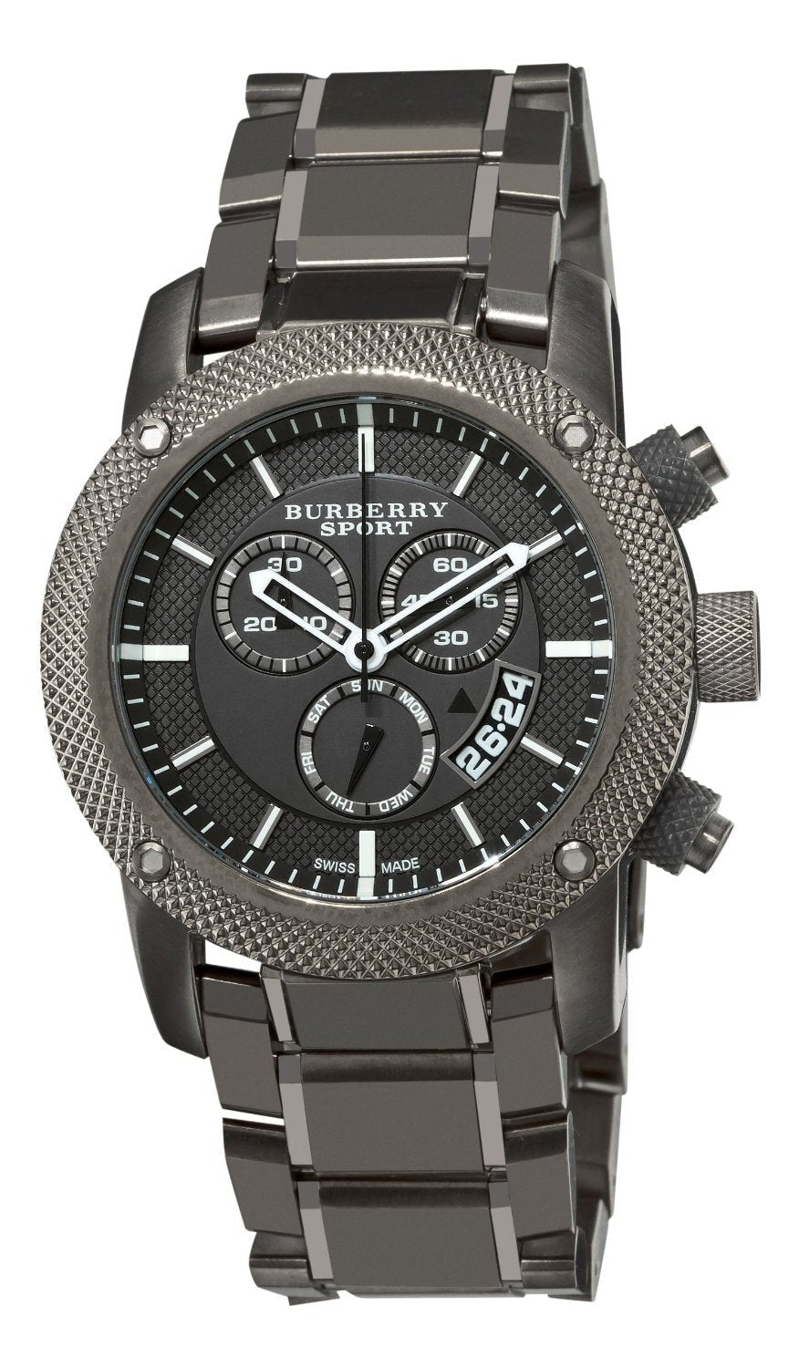 Burberry Chrono Sport Brown Dial Brown Steel Strap Watch for Men - BU7716
