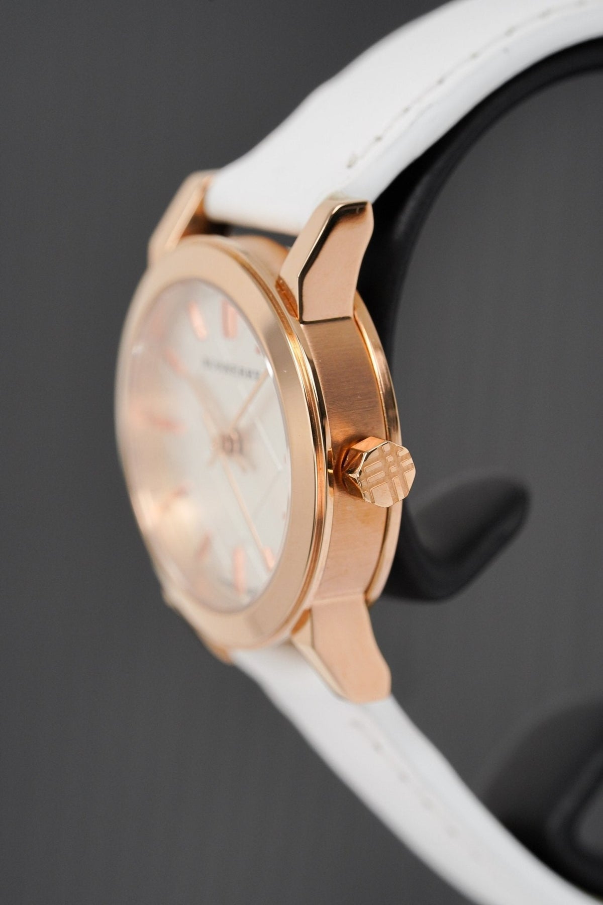 Burberry The City White Dial White Leather Strap Watch for Women - BU9209