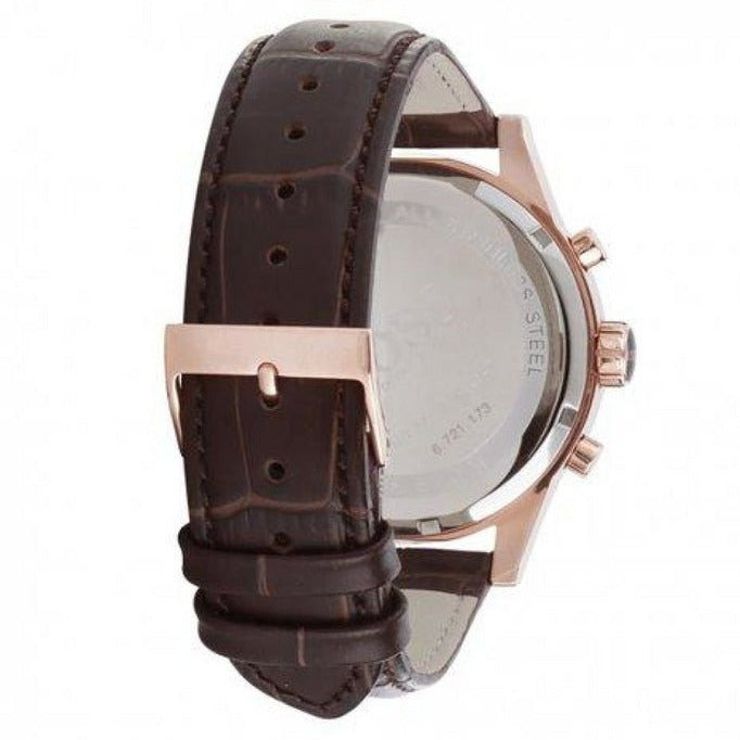Hugo Boss Jet Chronograph Grey Dial Brown Leather Strap Watch for Men - 1513281