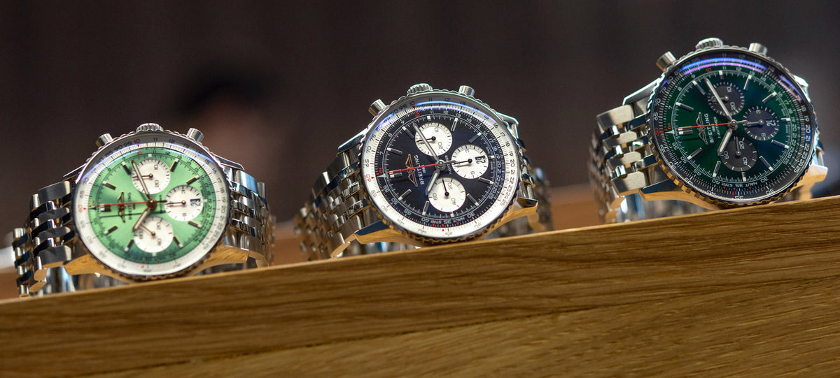 Breitling Navitimer B01 Chronograph 43 Black Dial Silver Steel Strap Watch for Men - AB0138211B1A1