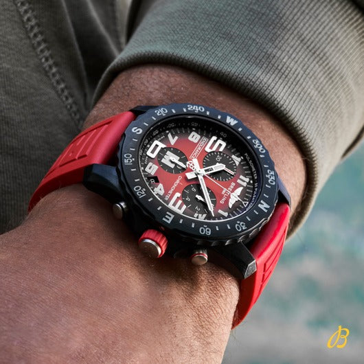 Breitling Endurance Pro Ironman Red Dial Red Rubber Strap Watch for Men - X823109A1K1S1
