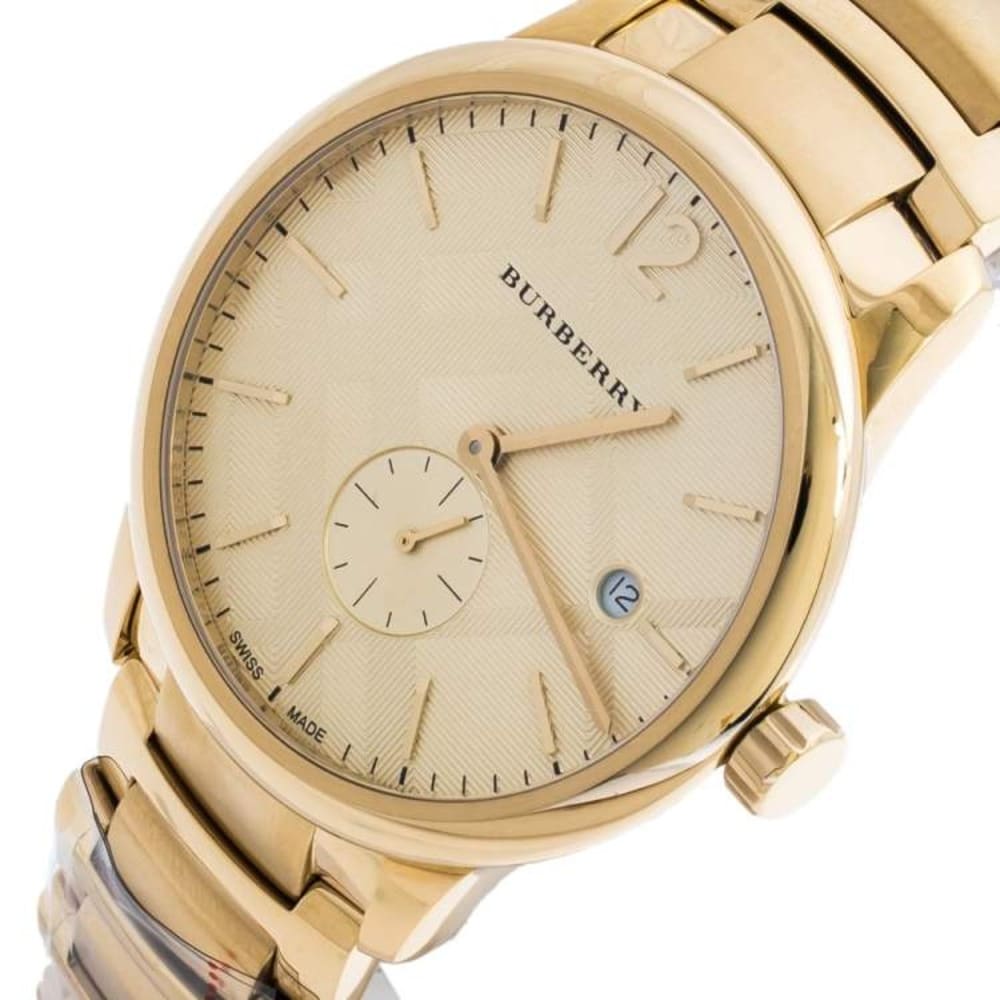 Burberry The Classic Gold Dial Gold Steel Strap Watch for Men - BU10006