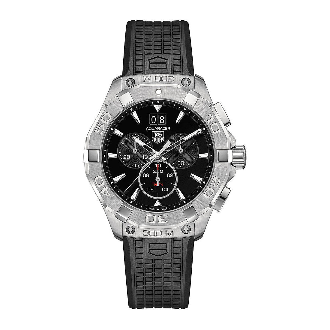 Tag Heuer Aquaracer Chronograph Black Dial Black Rubber Strap Watch for Men - CAY1110.FT6041