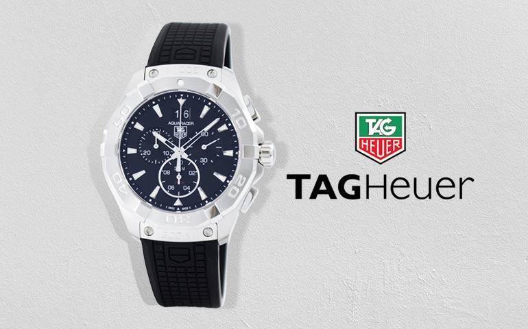 Tag Heuer Aquaracer Quartz Chronograph Black Dial Black Rubber Strap Watch for Men - CAY1110.FT6041