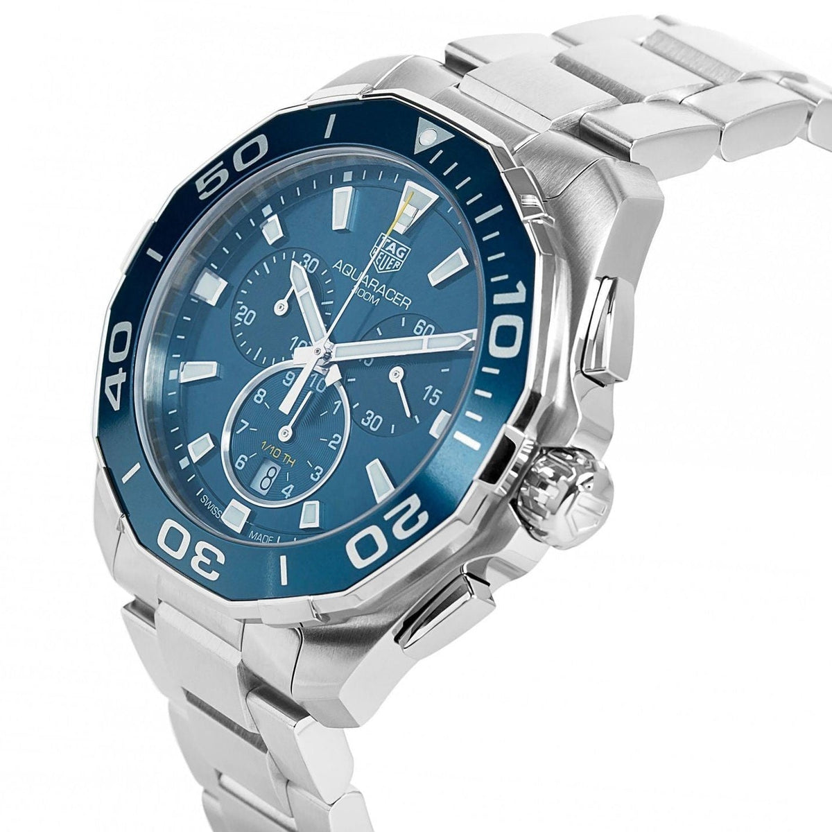 Tag Heuer Aquaracer Blue Dial SIlver Steel Strap Watch for Men - CAY111B.BA0927