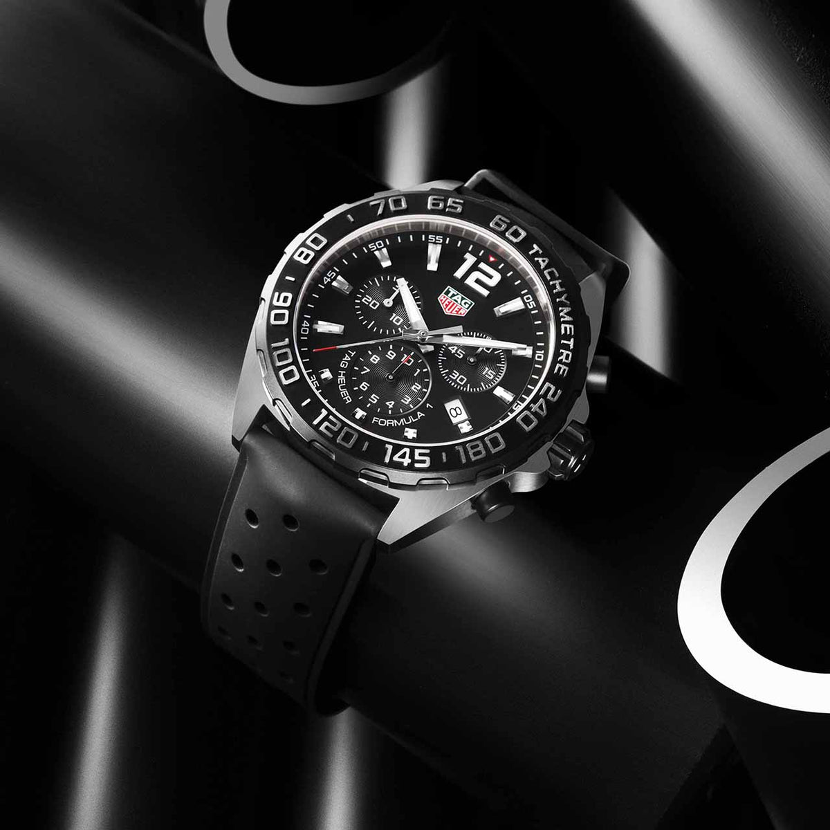 Tag Heuer Formula 1 Black Dial Black Leather Strap Watch for Men - CAZ1010.FT8024