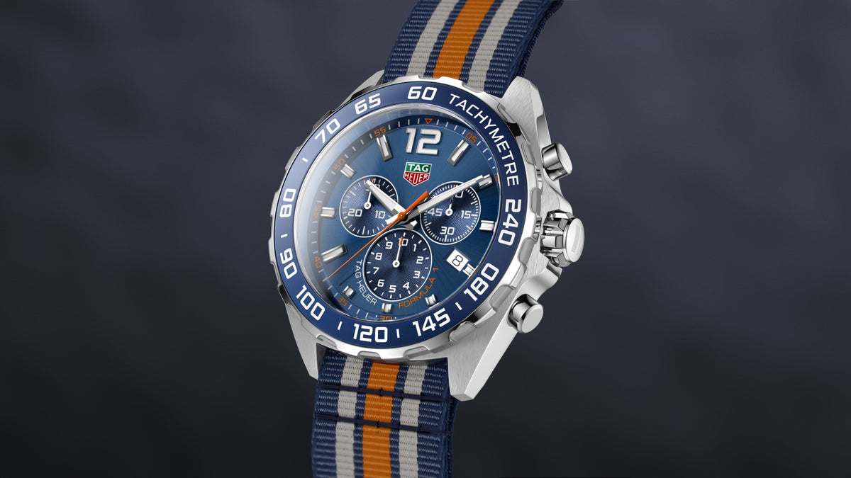 Tag Heuer Formula 1 Chronograph 43mm Blue Dial NATO Strap Watch for Men - CAZ1014.FC8196