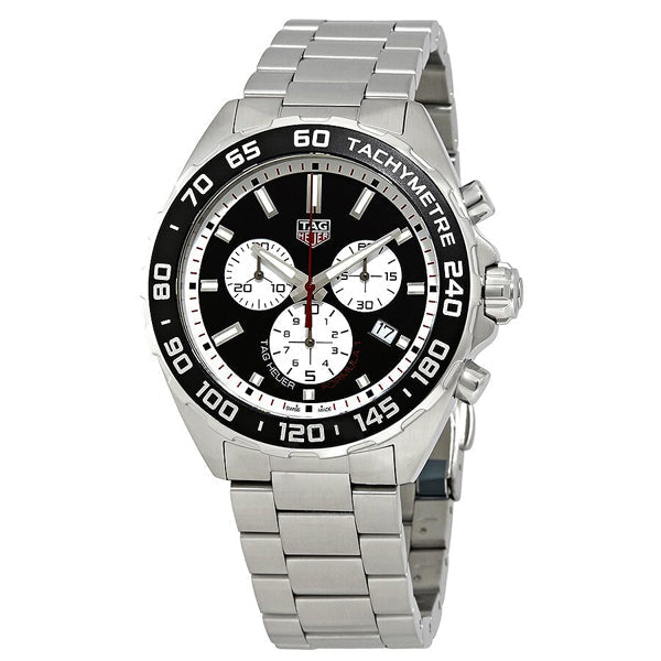 Tag Heuer Formula 1 Chronograph Black Dial Silver Steel Strap Watch for Men - CAZ101E.BA0842