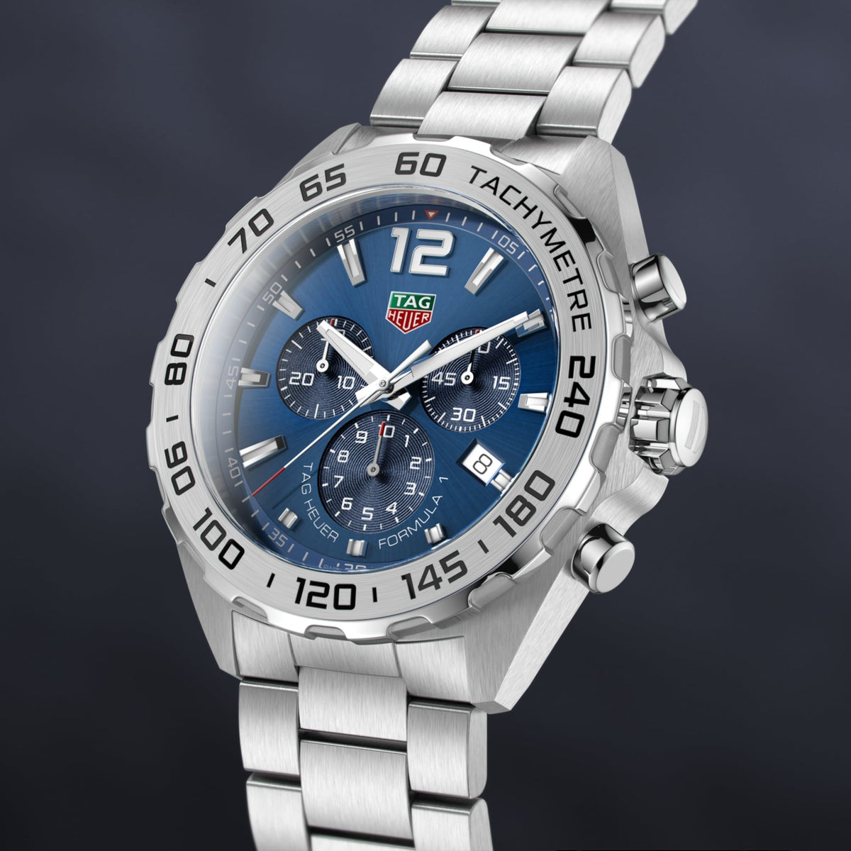Tag Heuer Formula 1 Chronograph Blue Dial Silver Steel Strap Watch for Men - CAZ101K.BA0842