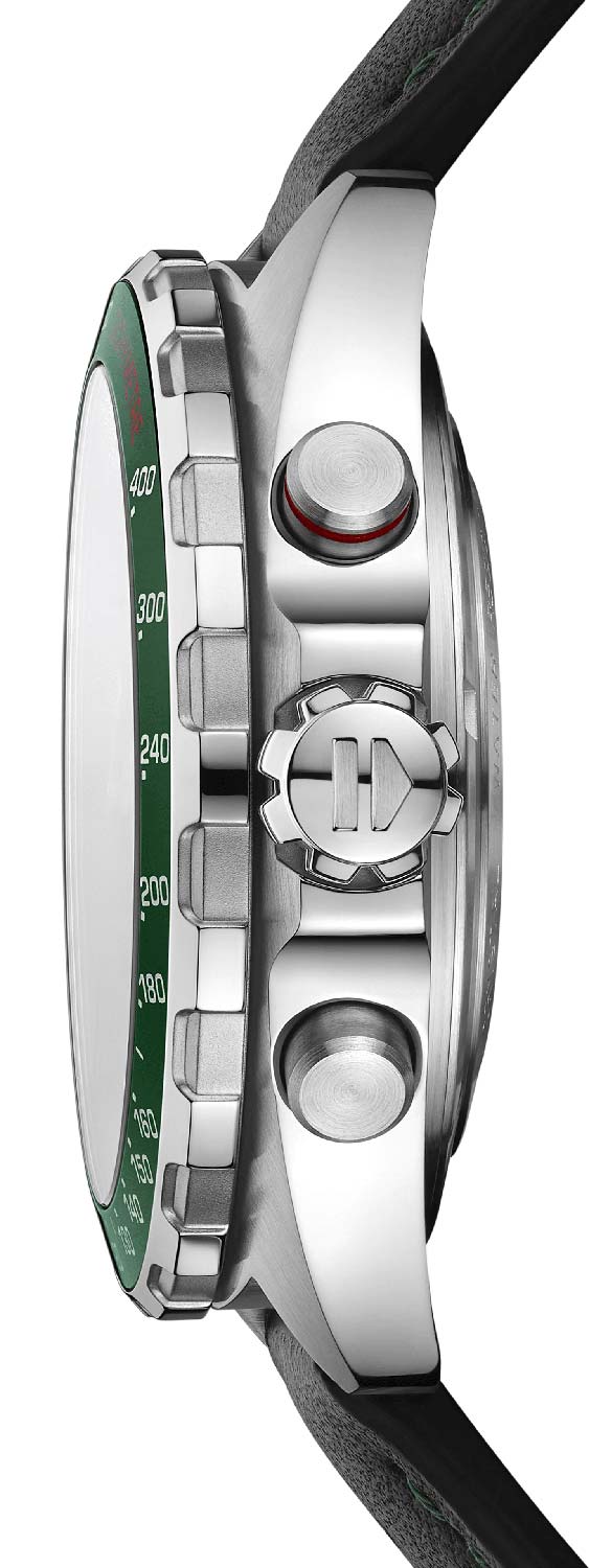 Tag Heuer Formula 1 Calibre 16 Automatic Chronograph Green Dial Black Leather Strap Watch for Men - CAZ2016.FC6473