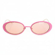 Chanel Women Oval Gold Pink Sunglasses