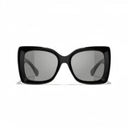  Chanel Women Square Black & Grey Polarized Sunglasses 