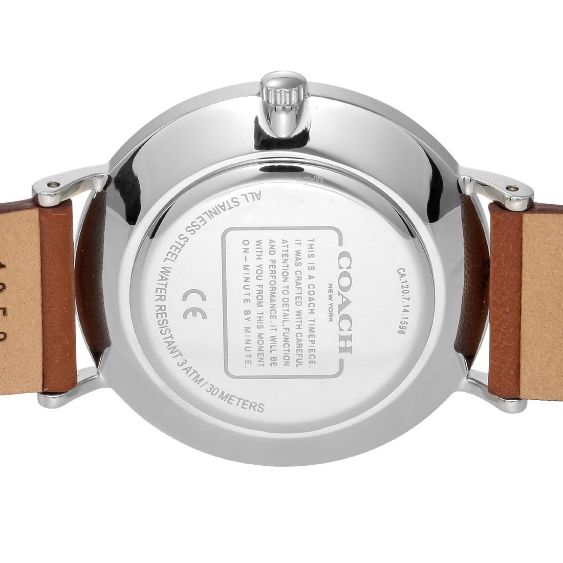 Coach Perry Silver Dial Brown Leather Strap Watch for Women - 14503120