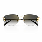Cartier Premiere de Cartier Unisex Rimless Rectangular Gold/Grey Sunglasses