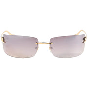 Cartier Panthère de C Unisex Rectangular Rimless Gold / Red Sunglasses