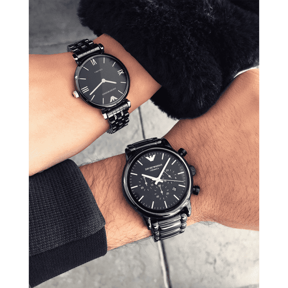 Emporio Armani Luigi Chronograph Black Dial Black Stainless Steel Watch For Men - AR1507