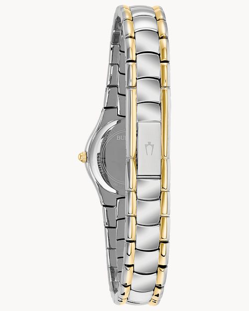 Bulova Classic White Dial Two Tone Steel Strap Watch for Women - 98T84