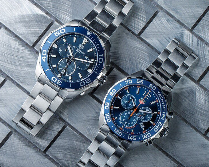 Tag Heuer Aquaracer Blue Dial SIlver Steel Strap Watch for Men - CAY111B.BA0927
