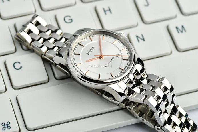 Mido Baroncelli III Automatic Silver Dial Silver Steel Strap Watch For Women - M7600.4.10.1