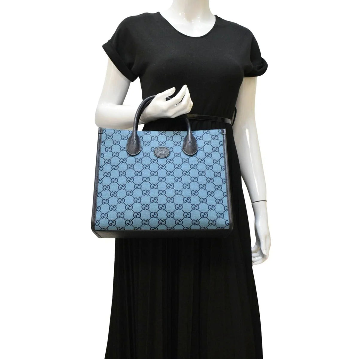 Gucci Calfskin Tote Bag – Blue