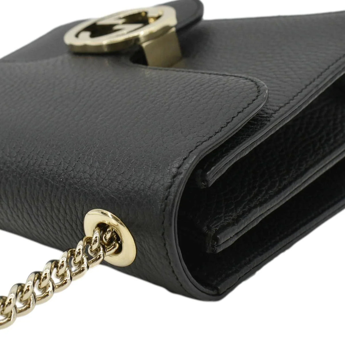 Gucci GG Leather Crossbody Bag – Black