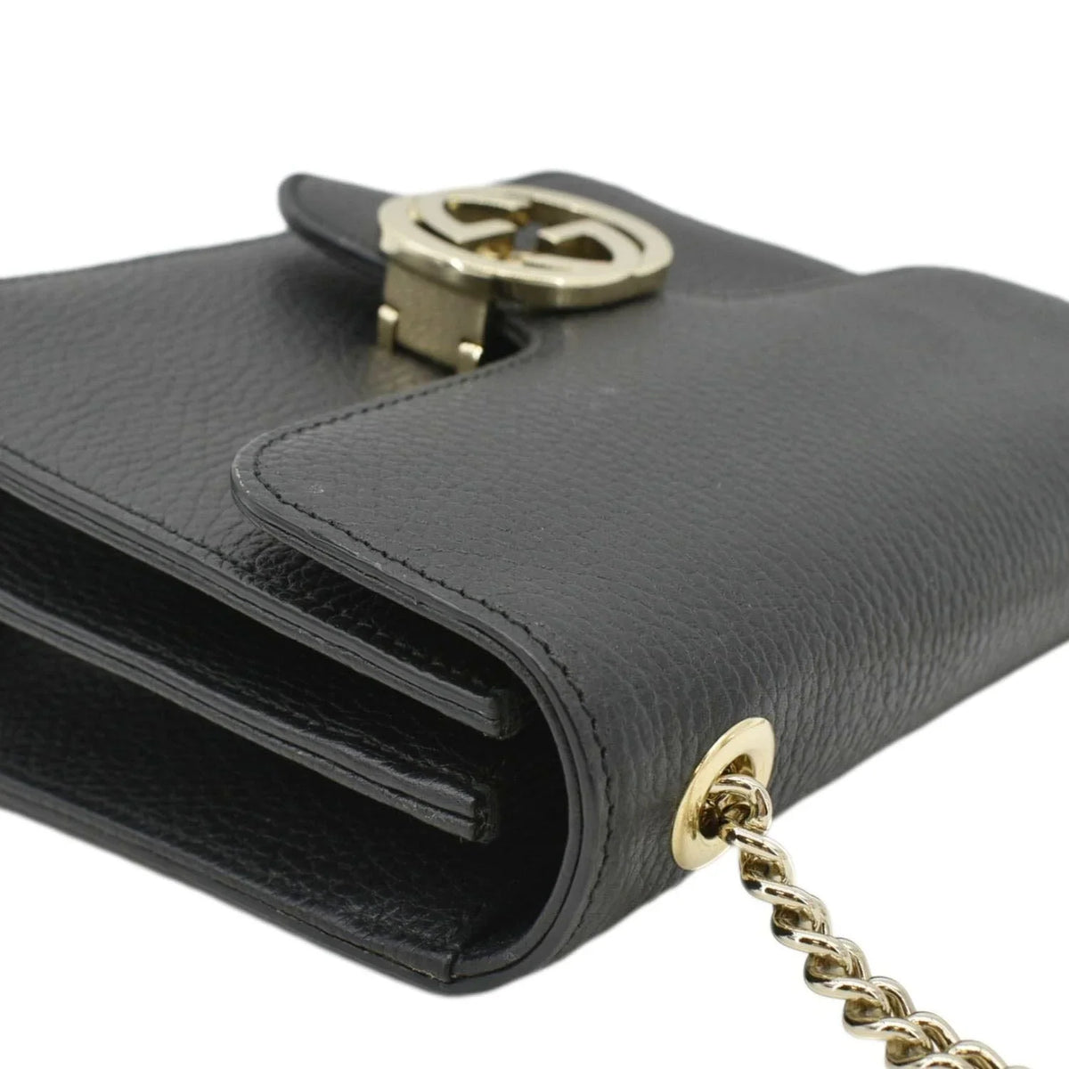 Gucci GG Leather Crossbody Bag – Black