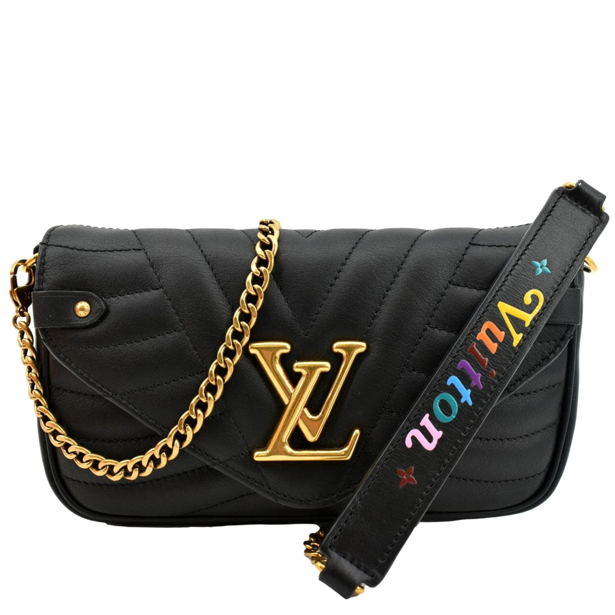 Louis Vuitton New Wave Chain Pochette Crossbody Bag - Black