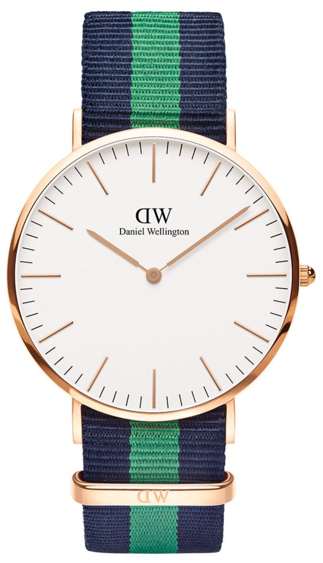 Daniel Wellington Classic Warwick White Dial Two Tone Nylon Strap Watch for Men - DW00100005