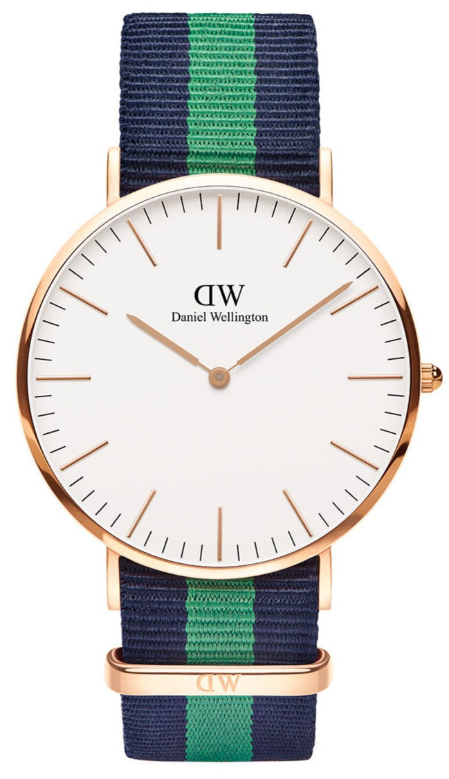 Daniel Wellington Classic Warwick White Dial Two Tone Nylon Strap Watch for Men - DW00100005